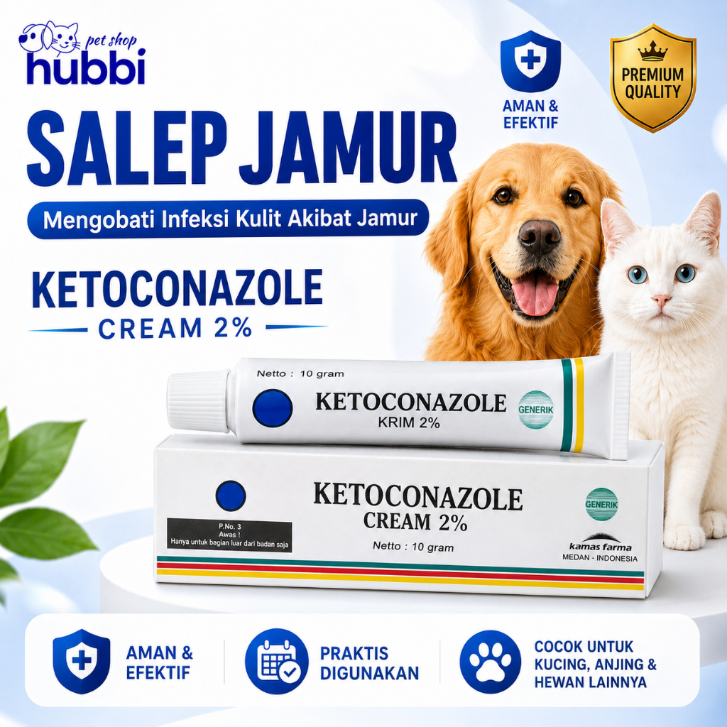 Salep Jamur Kucing Anjing Kelinci AMPUH Ketoconazole Cream Obat Luka Jamur Scabies