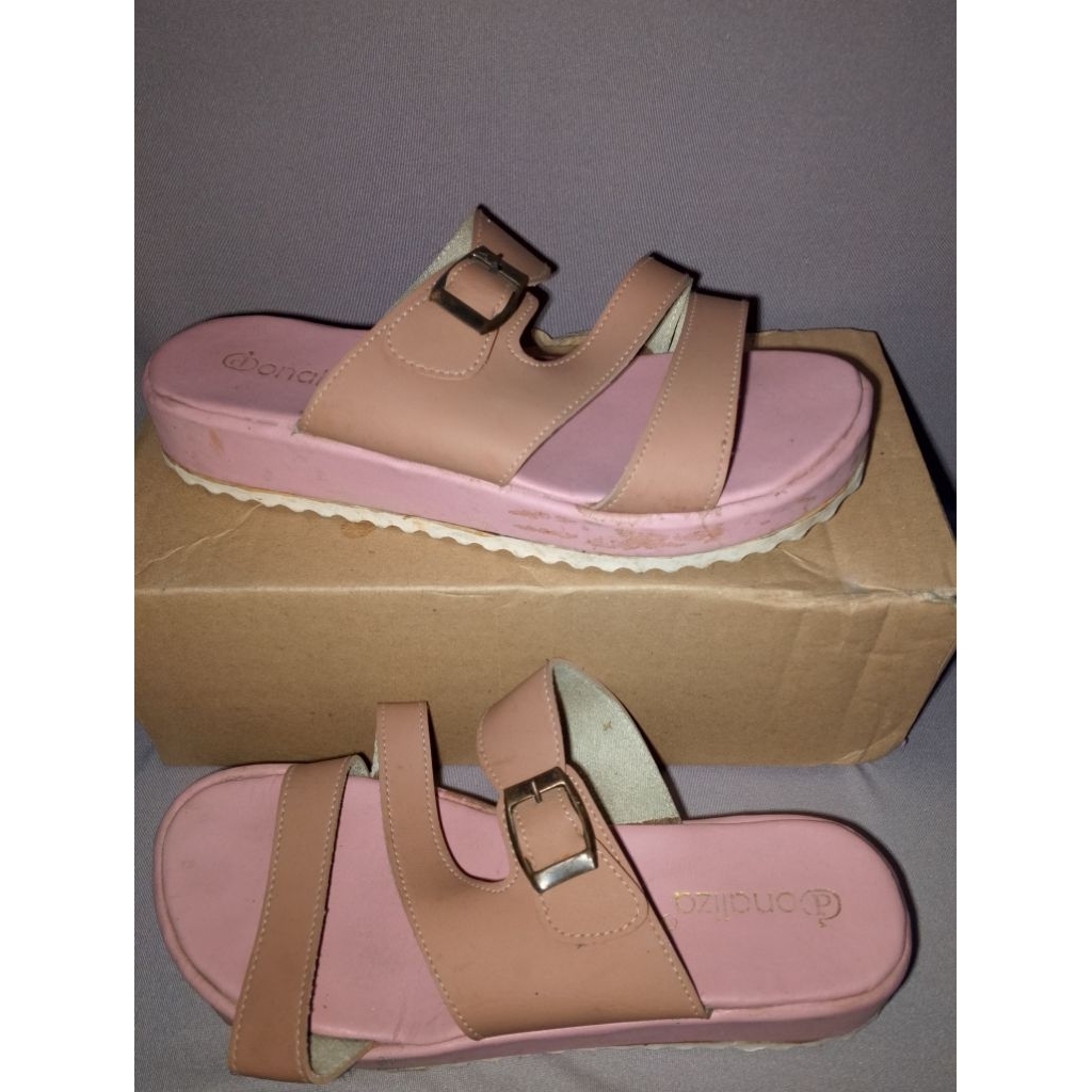 sendal wanita/sandal wanita/sandal slop/sandal preloved/sandal pink