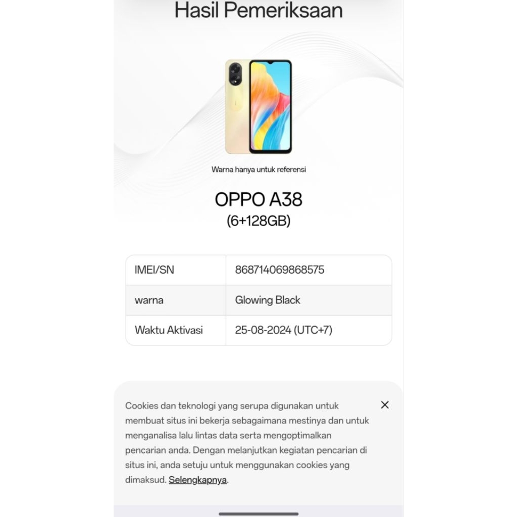 Second oppo a38 ram 6/128gb super mulus mewah batangan
