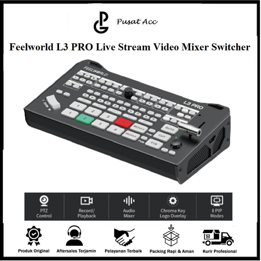 Feelworld L3 PRO Live Stream Video Mixer Switcher Recorder - Feelworld L3 Video Switcher - Feelworld