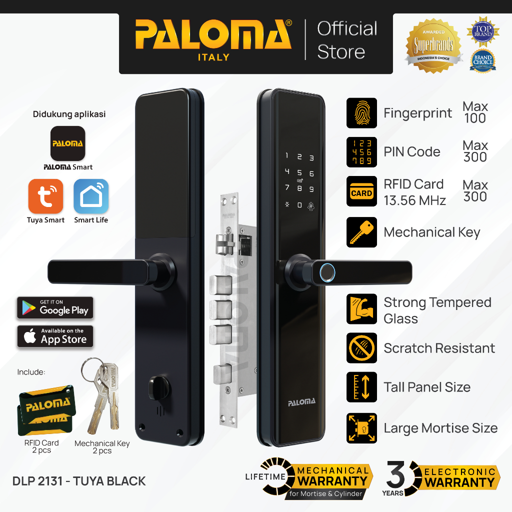 PALOMA Smart Lock Kunci Pintu Digital Door Handle Pintar Smart Home Tuya WiFi DLP 2131 2136