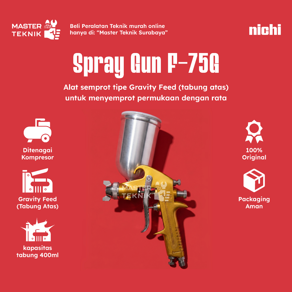 SAGOLA SPRAY GUN F-75G / F75G ALAT SEMPROT CAT / SPRAYGUN 400ML SAGOLA ORIGINAL PRODUCT