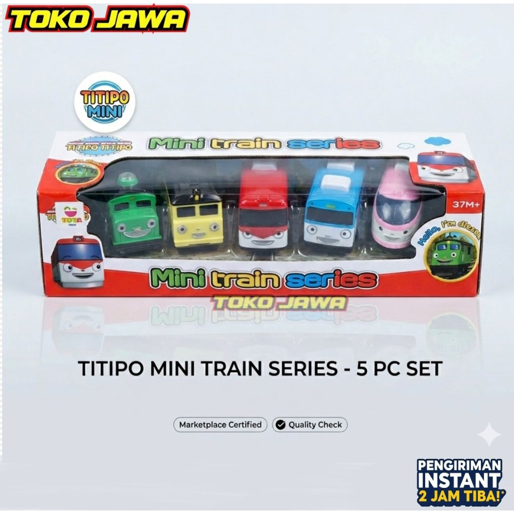 Mainan Anak Mini Train Series Titipo Titipo - Set Kereta Pull Back Karakter