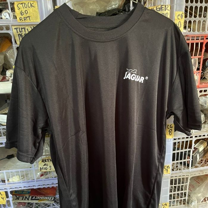(36G) KAOS ATASAN LENGAN PENDEK HITAM ada tulisan bahan tebal