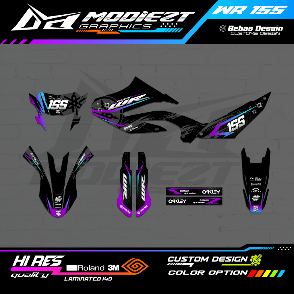 DECAL STICKER YAMAHA WR 155 SUPERGLOS TEBAL