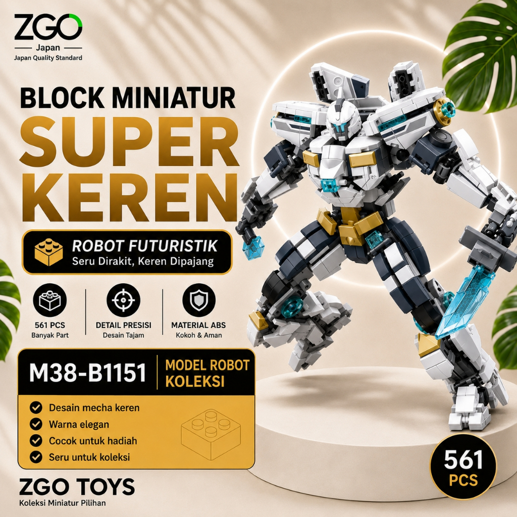 ZGO X Mainan Balok Susun Bricks  Mobil  Miniatur Pesawat Miniatur   Robot Miniatur   Tank Miniatur T