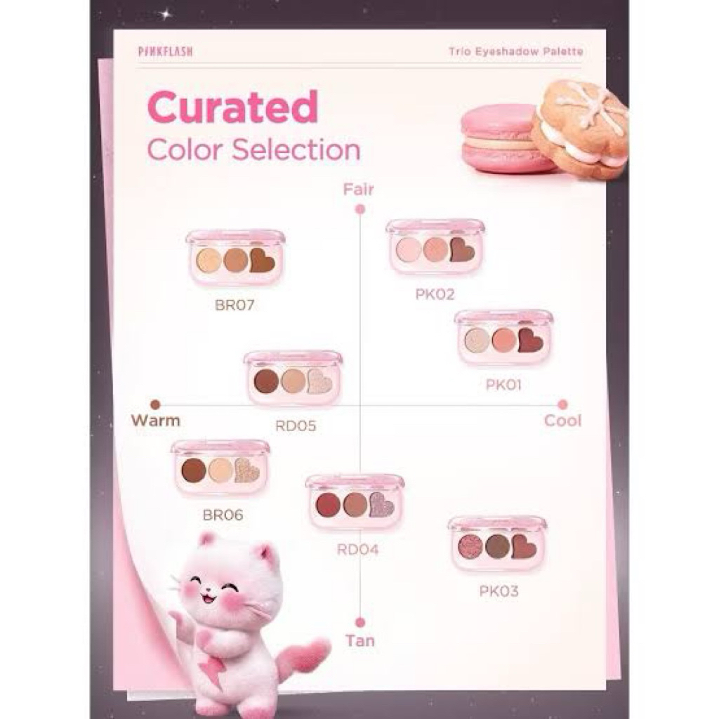 PINKFLASH 3-colors Pocket Essentials Eyeshadow Palette
