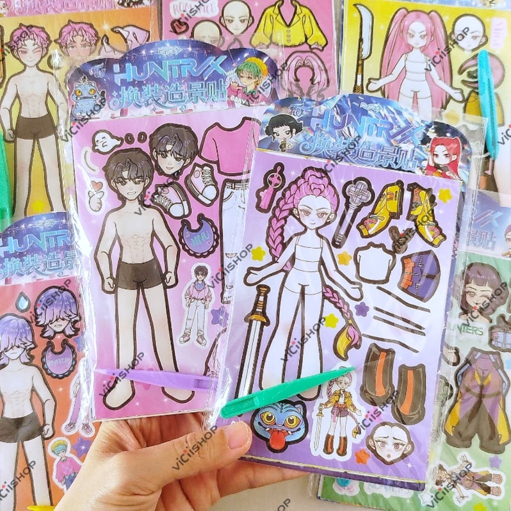 Mainan Stiker Tempel Baju K-Pop Huntrix Demon Hunters | Mainan Stiker Mendandani | Mainan Anak