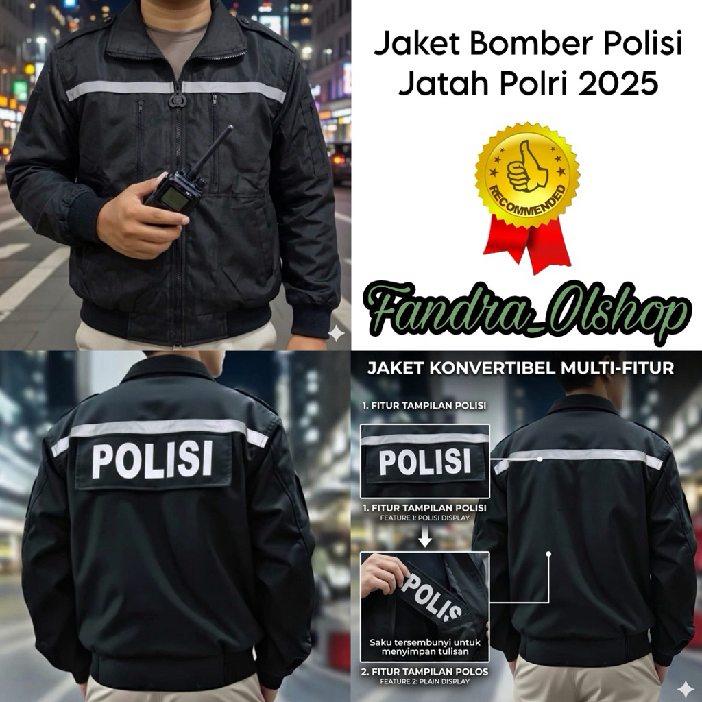Jaket Bomber Tactical 2025 Jatah POLRI Waterproof. Kualitas Terbaik 