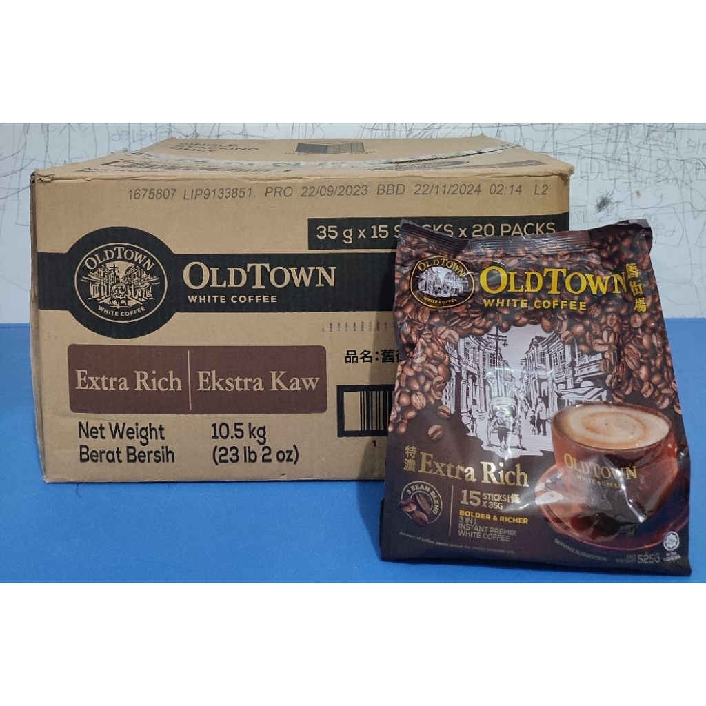 OldTown White Coffee Extra Rich Original Malaysia 20 x 15Sticks x 35Gr