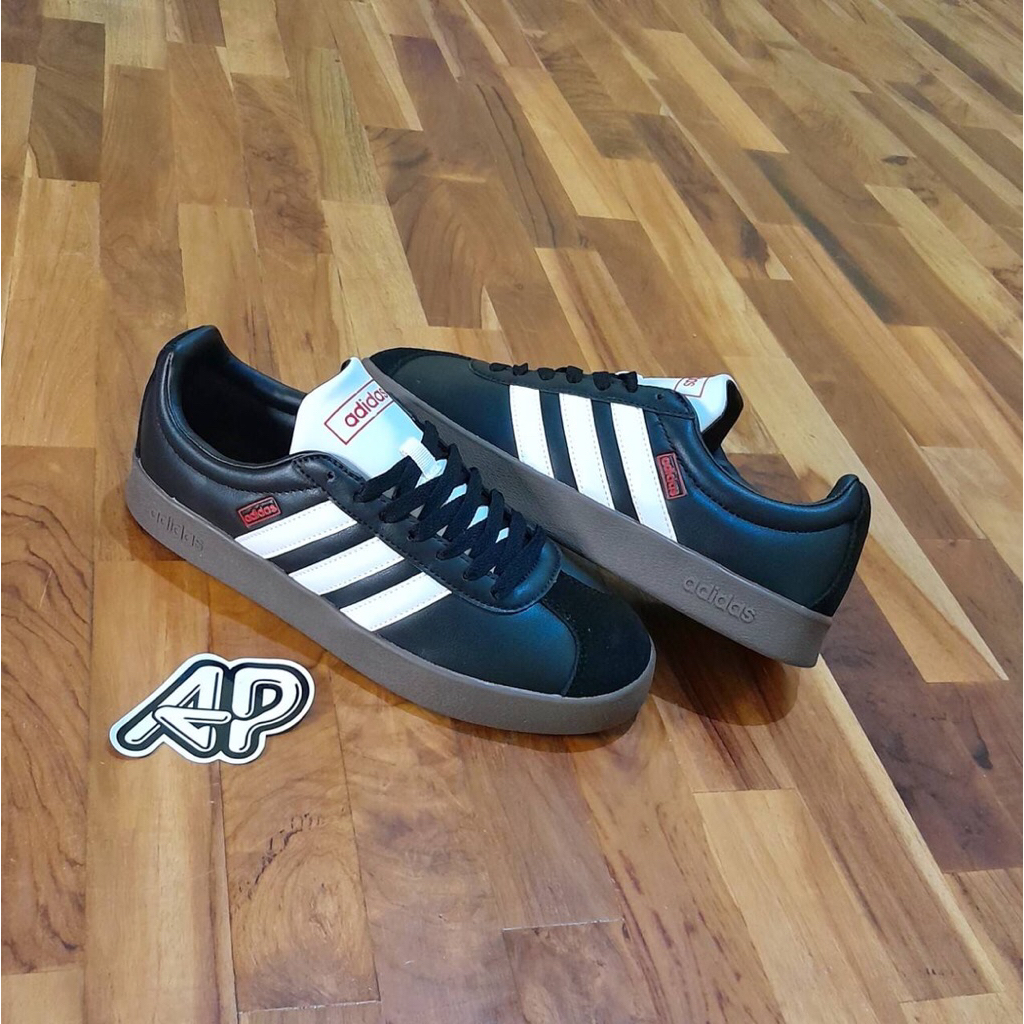 ( Abuy project ) Sepatu Sneakers Adidas Samba VL Court Lifestyle Skate Shoes Black White gum