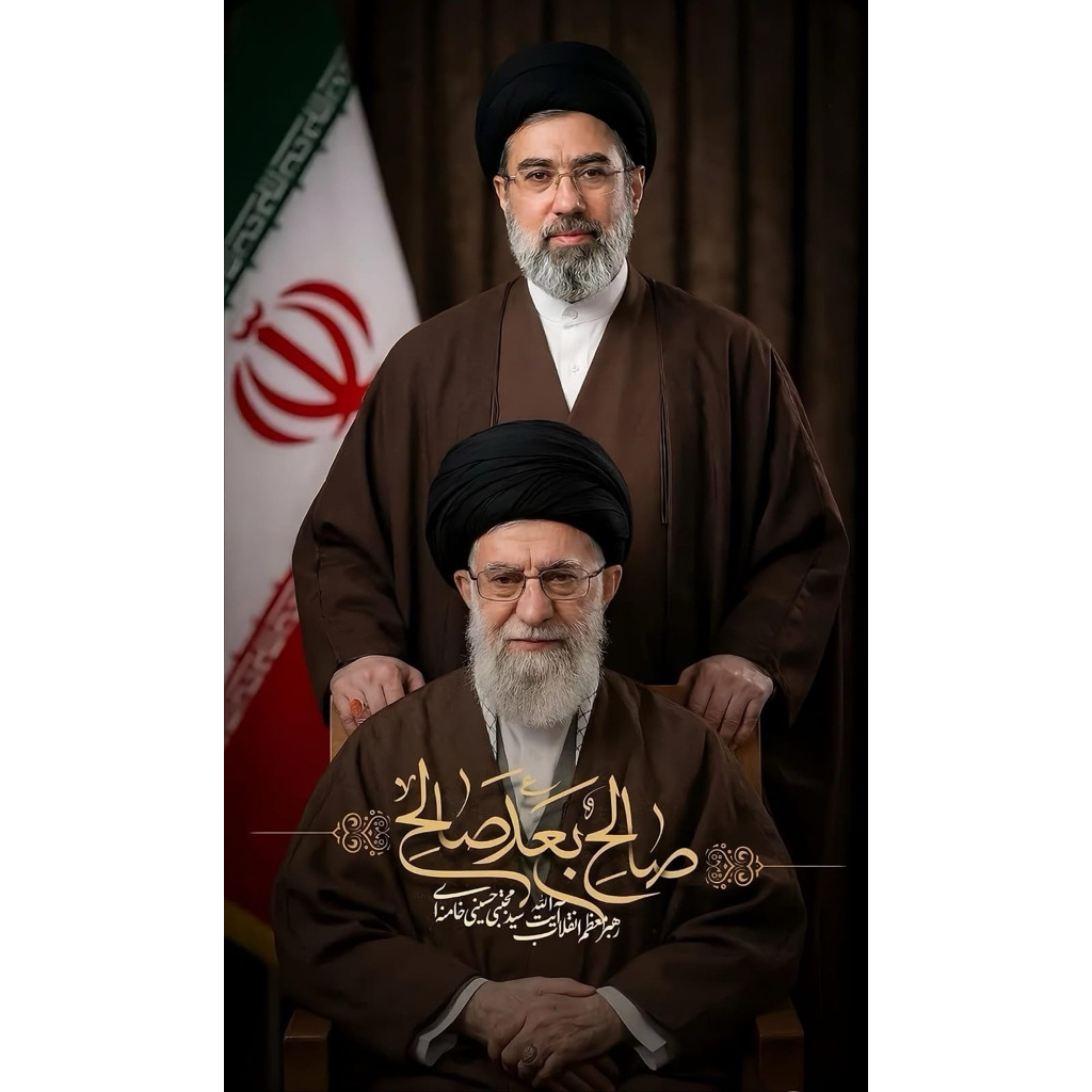Poster Foto Sayid Mujtaba Khamenei dan Sayid Ali Khamenei