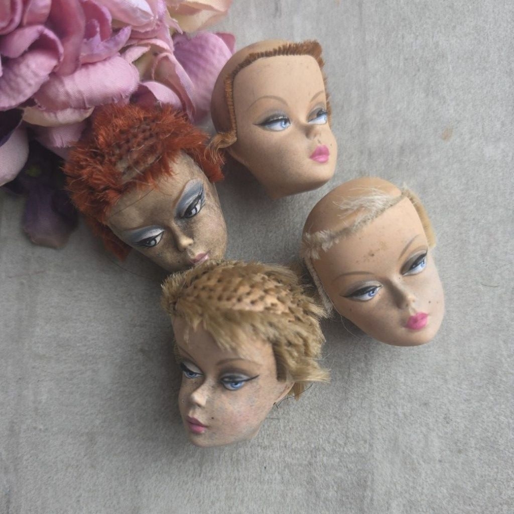 Kepala Barbie Silkstone Mattel pink lips side eyes all varian