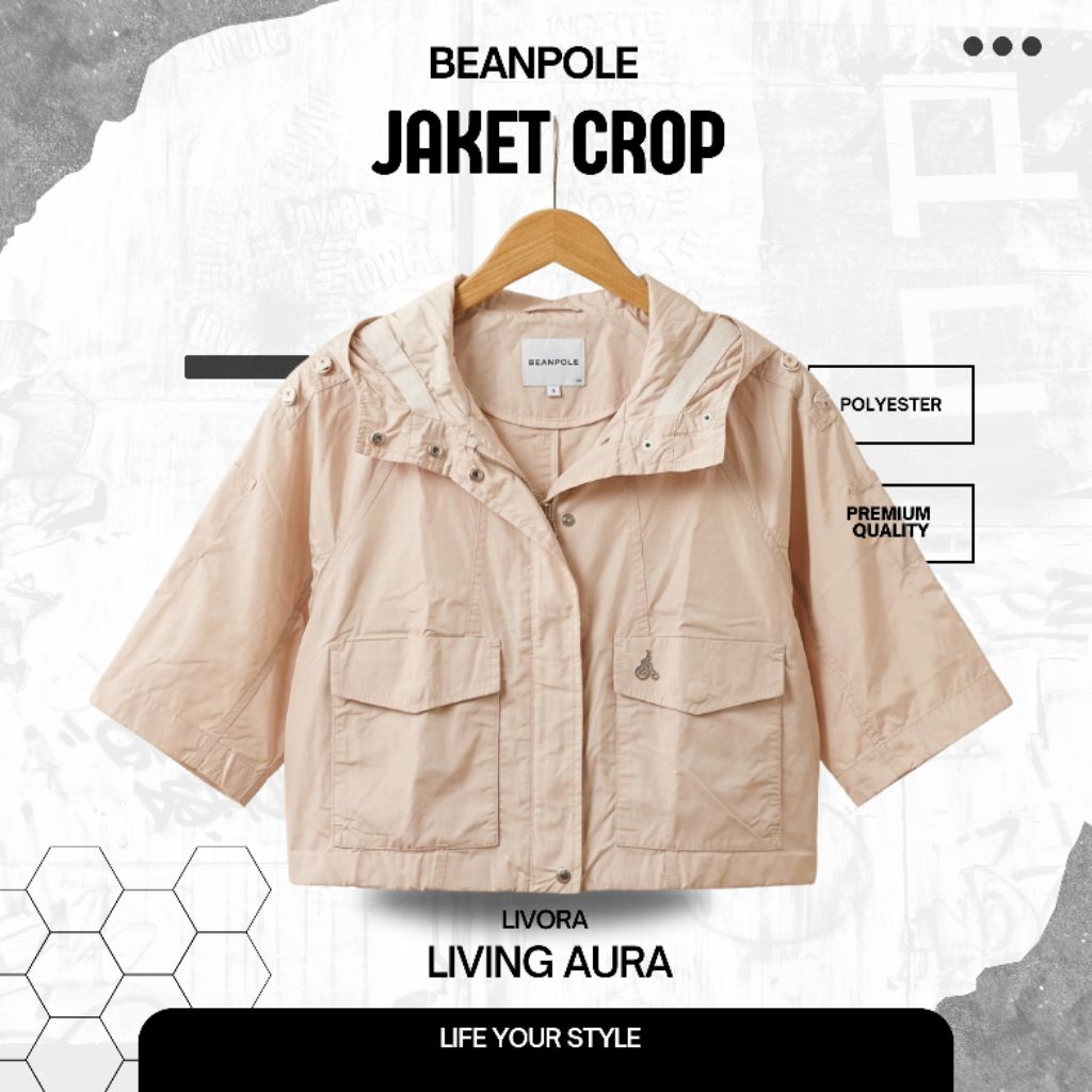 Jacket Crop Lengan Pendek Beanpole Original Like New
