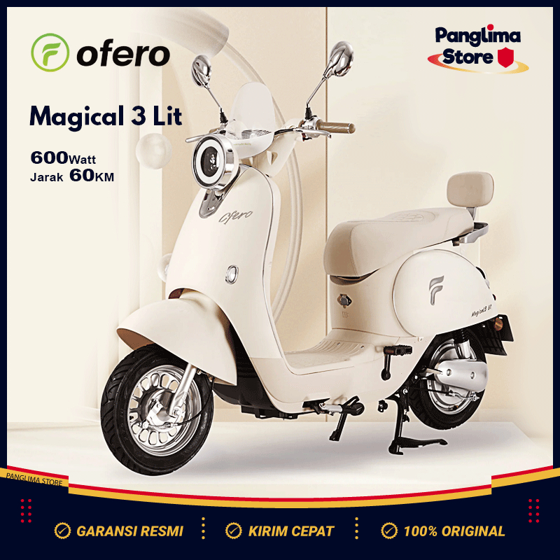 Sepeda Listrik Ofero Magical 3 Lit Lithium 600W Speda Listrik Terbaru 2025 Model Vespa Matic Dewasa