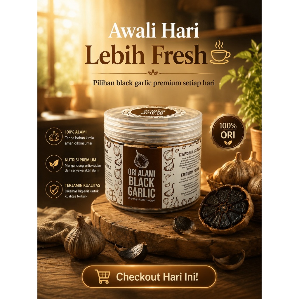 Black Garlic Premium Solo Black Garlic Fermentasi Alami COD
