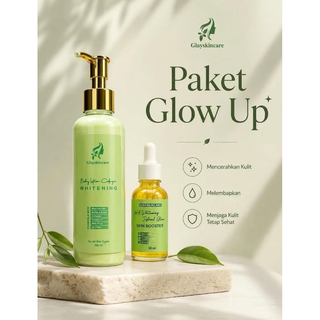 PAKET SULTAN LOTION 250ml & AHHA BOOSTER GLAYSKINCARE BPOM
