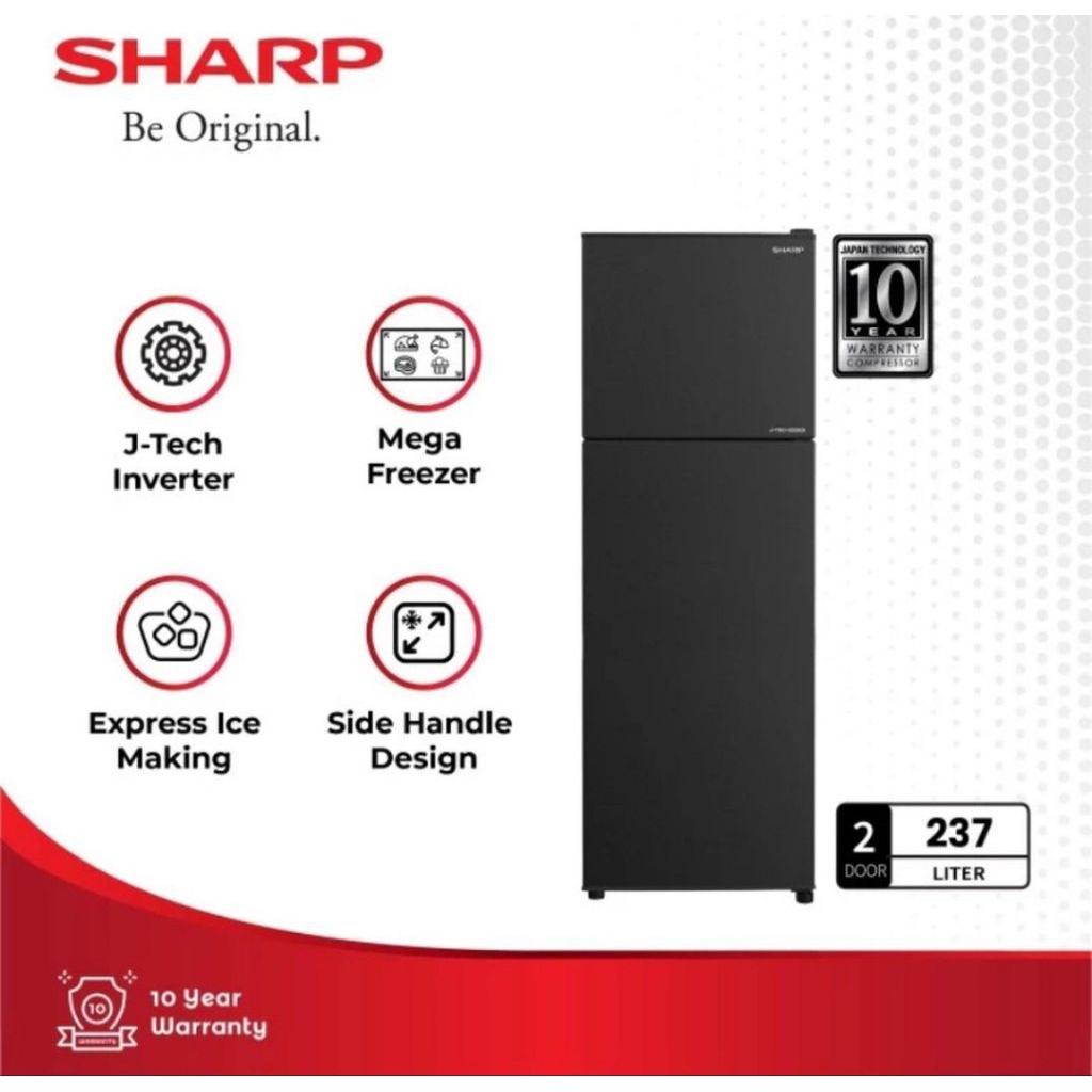 Kulkas Sharp 2pintu J tech inverter SJ 326SI GK