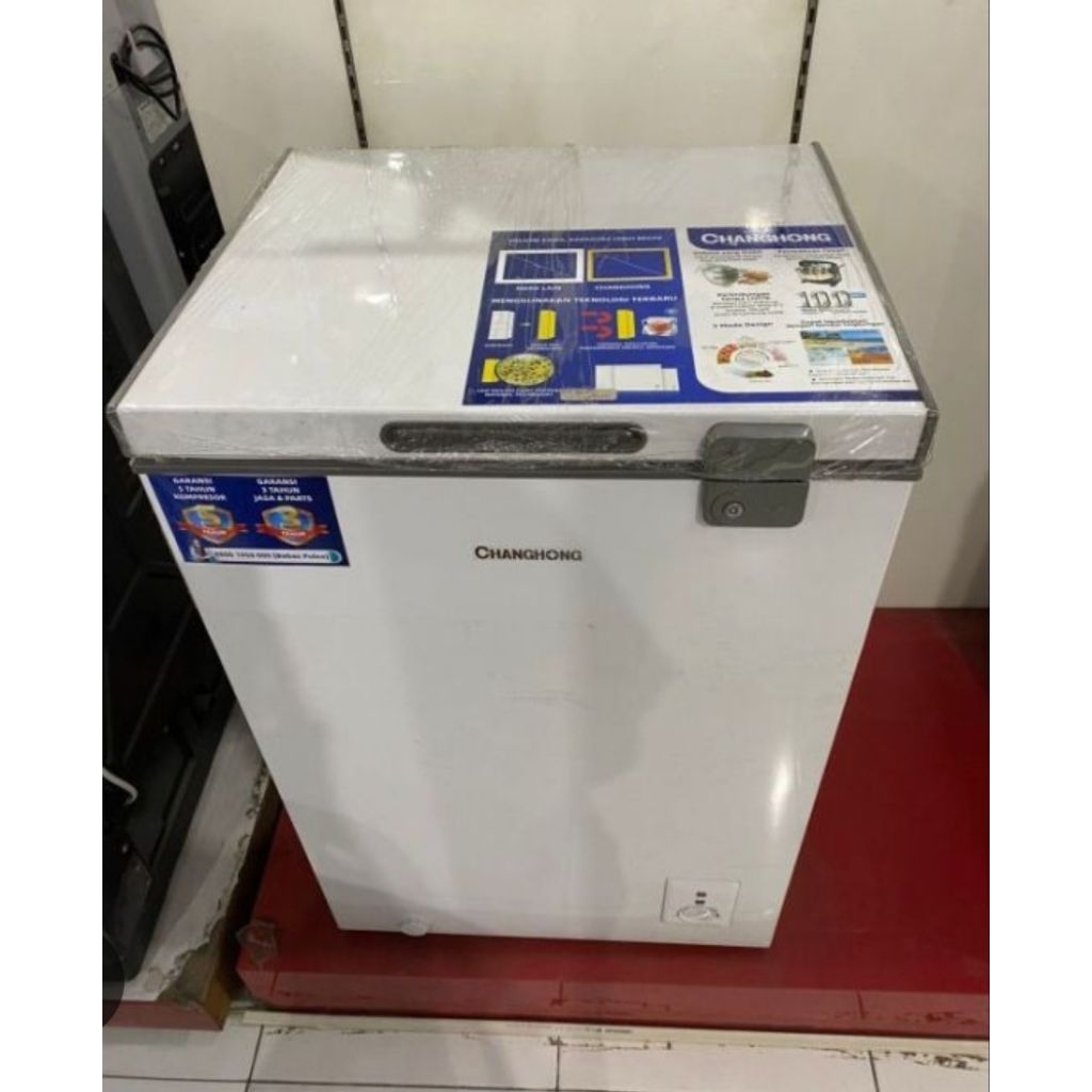 (Khusus Wilayah Kota palembang) Chest Freezer Changhong 110 Liter FCF-136-DW,Chest Freezer Changhong