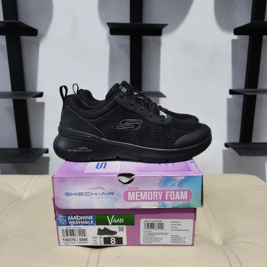 SEPATU SKECHERS Skech_air memory foam black