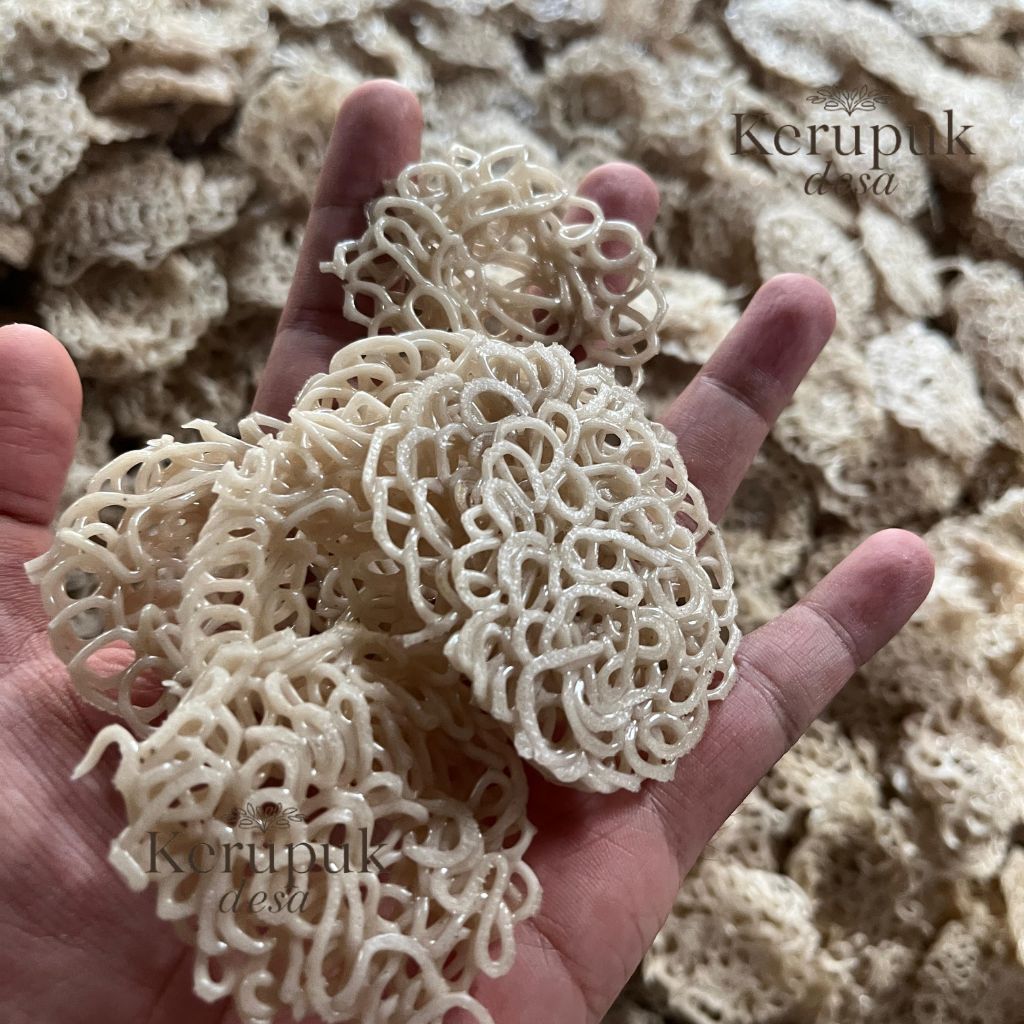GROSIR  Krupuk Mentah Kerupuk Mawar Putih Krupuk Uyel Mini 500 Gram