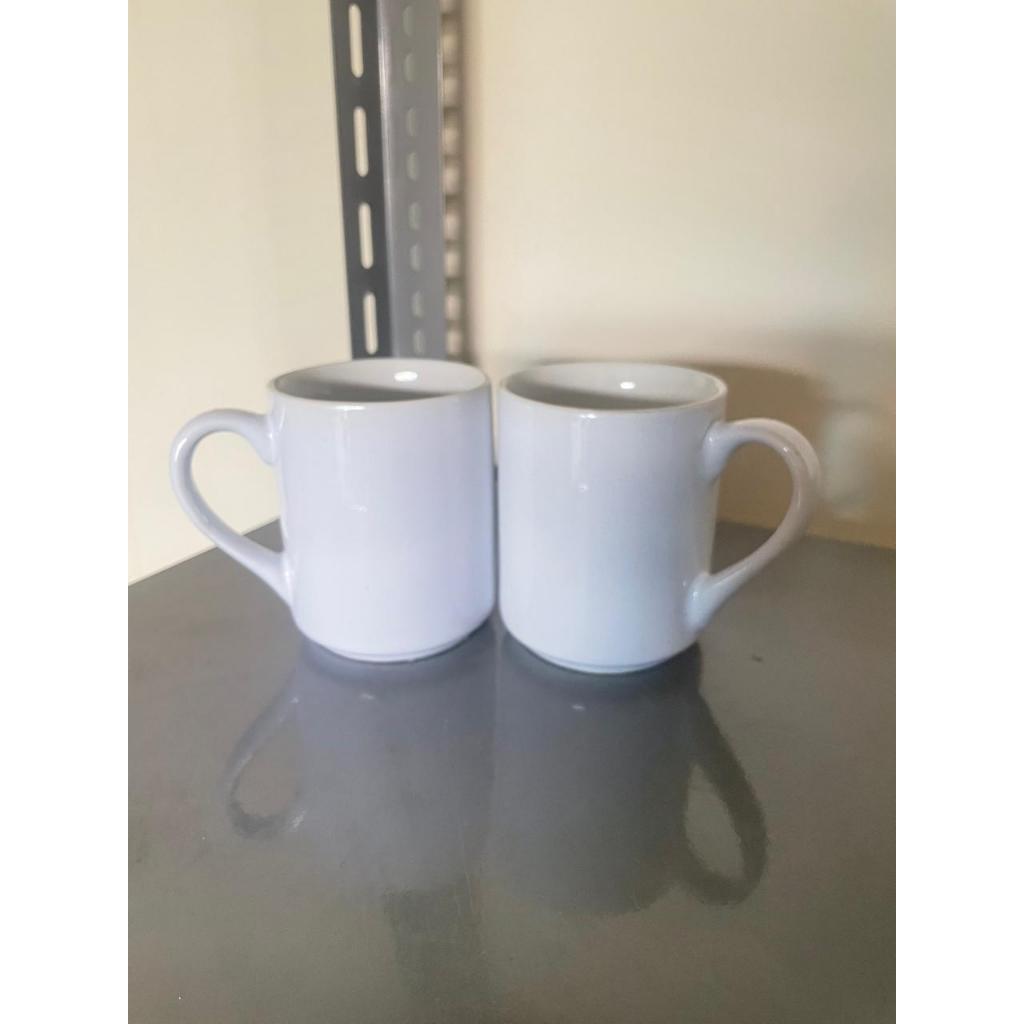 Mug Keramik Putih Polos Estetik | Gelas Cangkir Kopi & Teh Minimalis