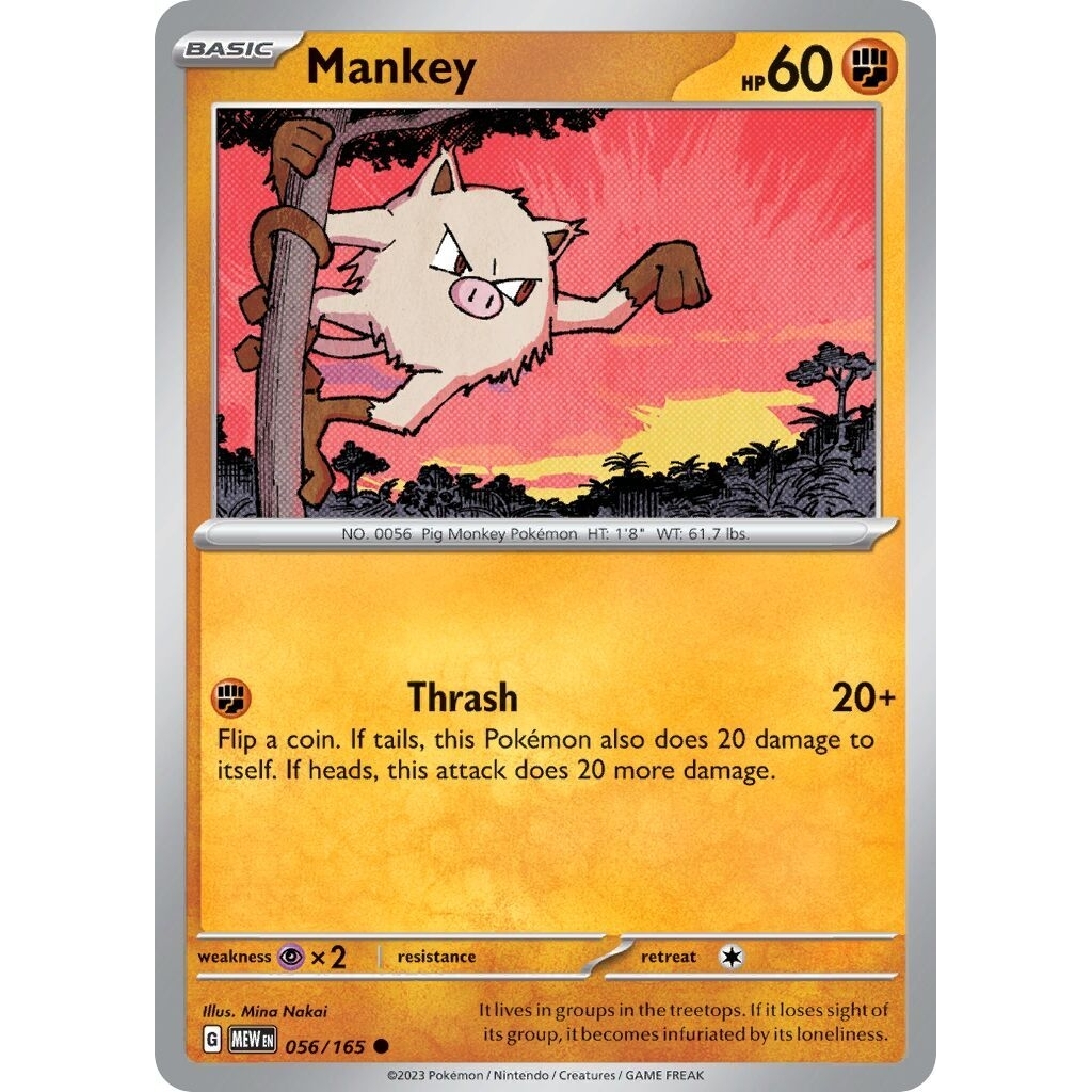 Tcg Pokemon Mankey Mew 151