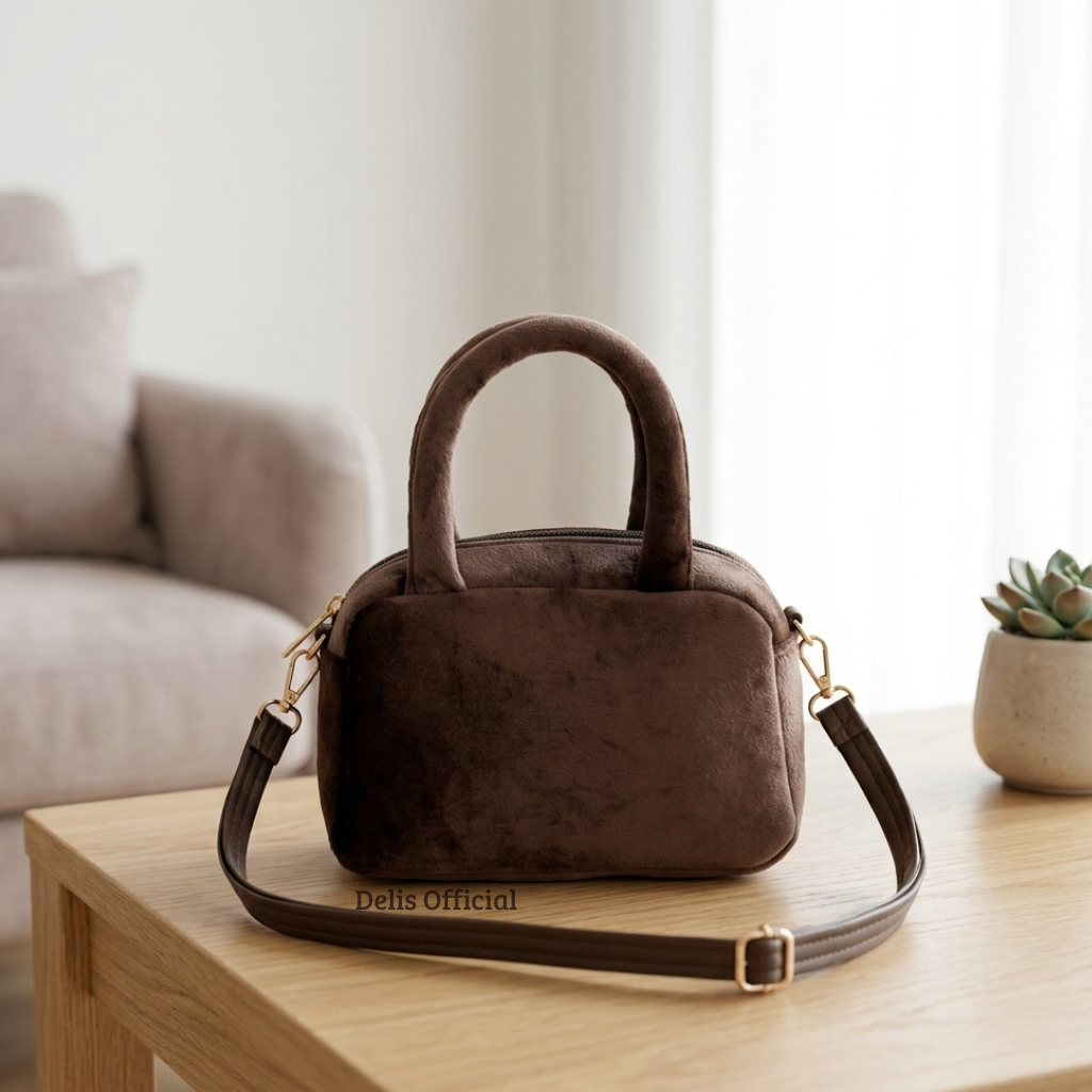 DELIS Sling Bags Clara | Sling Bag | Hand Bag | Tas Wanita Terbaru Berbahan Kain Bludru