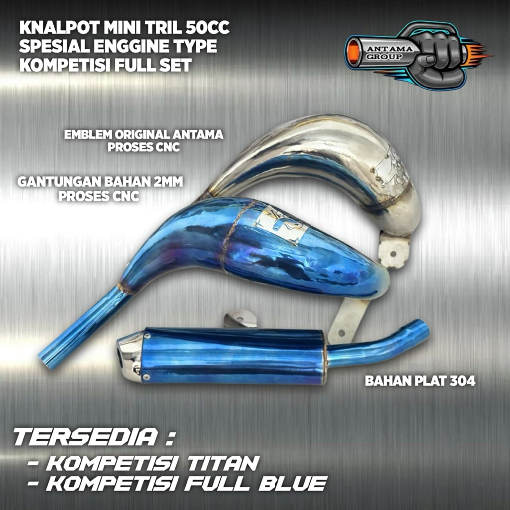 ANTAMA- KNALPOT MINI TRAIL 50CC TYPE KOMPETISI   UNTUK MOTOR SX50CC, MX50CC, MXGP50L, FACTORY50R, PC