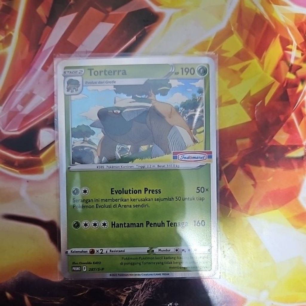 kartu pokemon tcg indonesia Torterra 287 foil holo /S-P promo indomaret