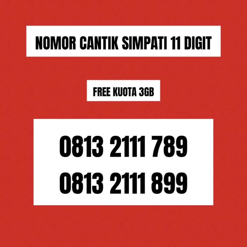 NOMOR CANTIK KARTU SIMPATI 11 DIGIT TELKOMSEL 111 789 899 1899 1789