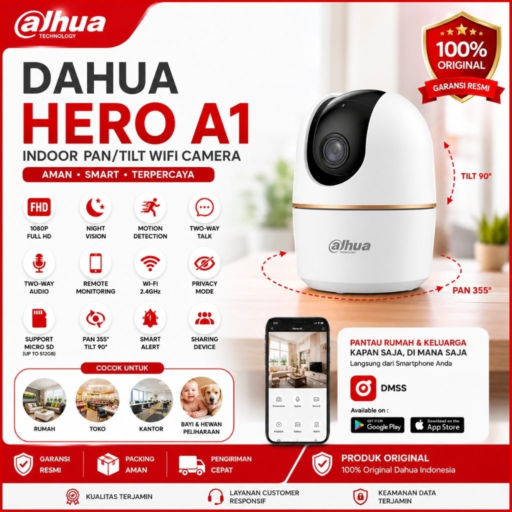 DAHUA HERO A1 CCTV / WIFI 3MP PT CAMERA