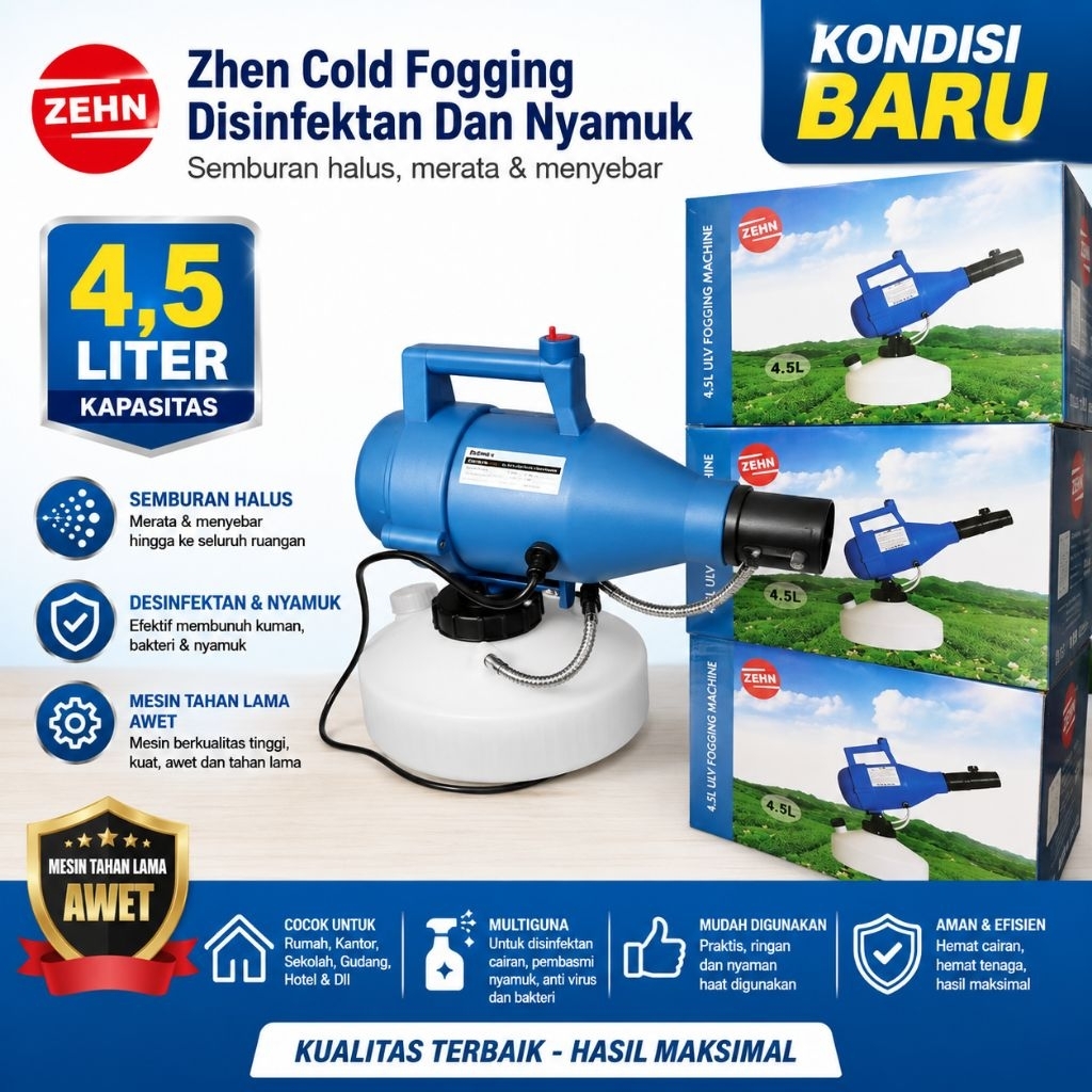 Zehn Krisbow Mesin Cold Fogging 4,5 Liter - ULV Fogging Machine Disenfektan Nyamuk Zehn
