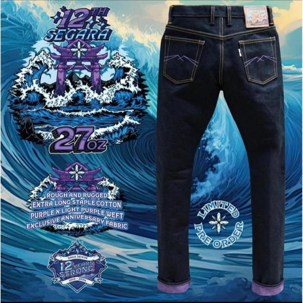Segara Celana Sage Denim Promo Terbaru SAGARA 27oz Jeans Slim Cut 28 Rough and Rugged Extra Long Pur