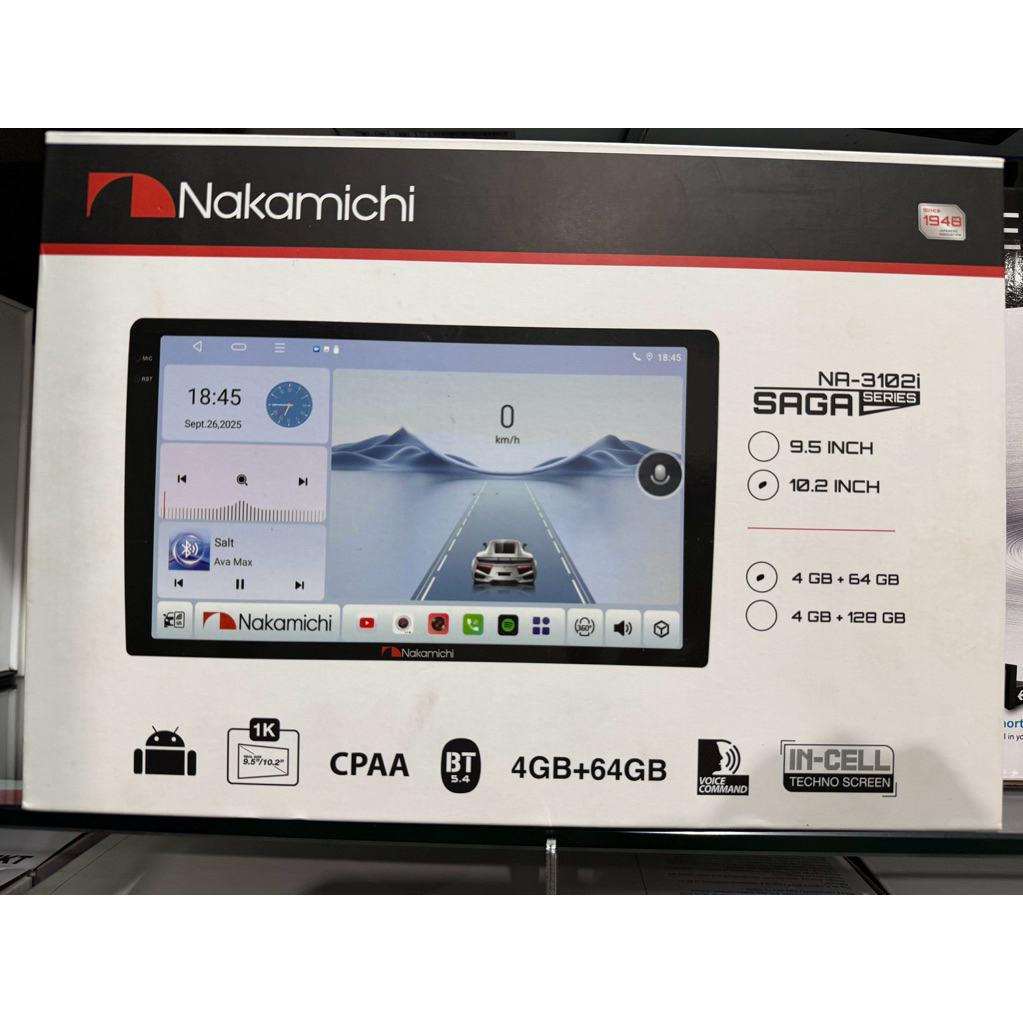 Nakamichi Saga 4/64gb android na 3102i 9” 10” 1K
