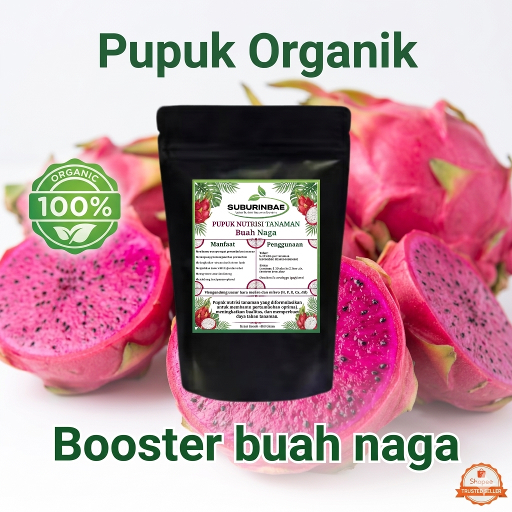 Pupuk Organik BUAH NAGA SuburinAja 1 Kg - Nutrisi Perangsang Akar, Penyubur Tanaman, Pupuk Tabur & L