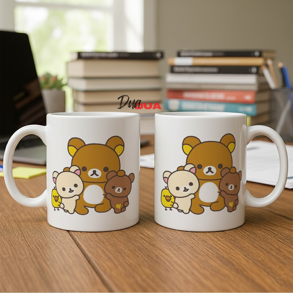 Mug Rilakkuma Korilakkuma Kiiroitori Gelas Karakter Jepang Cute Aesthetic Hadiah Unik Kado Lucu