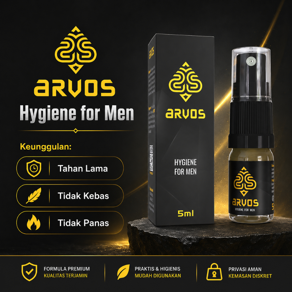 Arvos 5ml Spray Herbal Pria Tahan Lama, Aroma Segar Tanpa Bau Amis