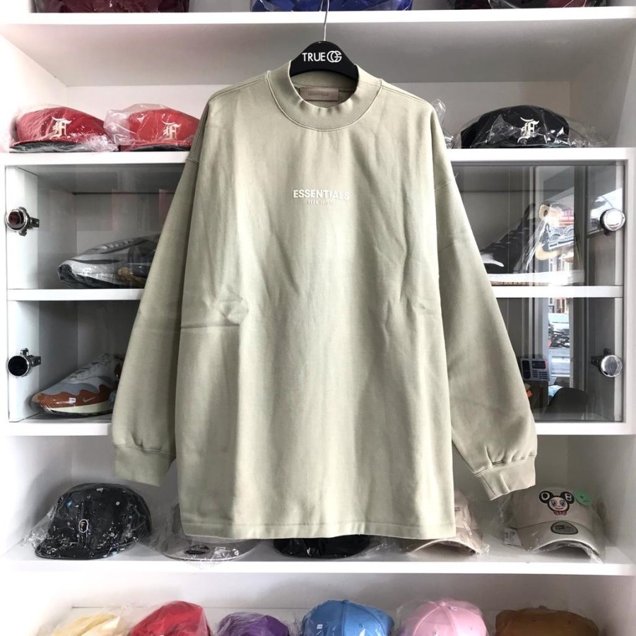 Fear Of God Essentials Logo Relaxed Crewneck Seafoam