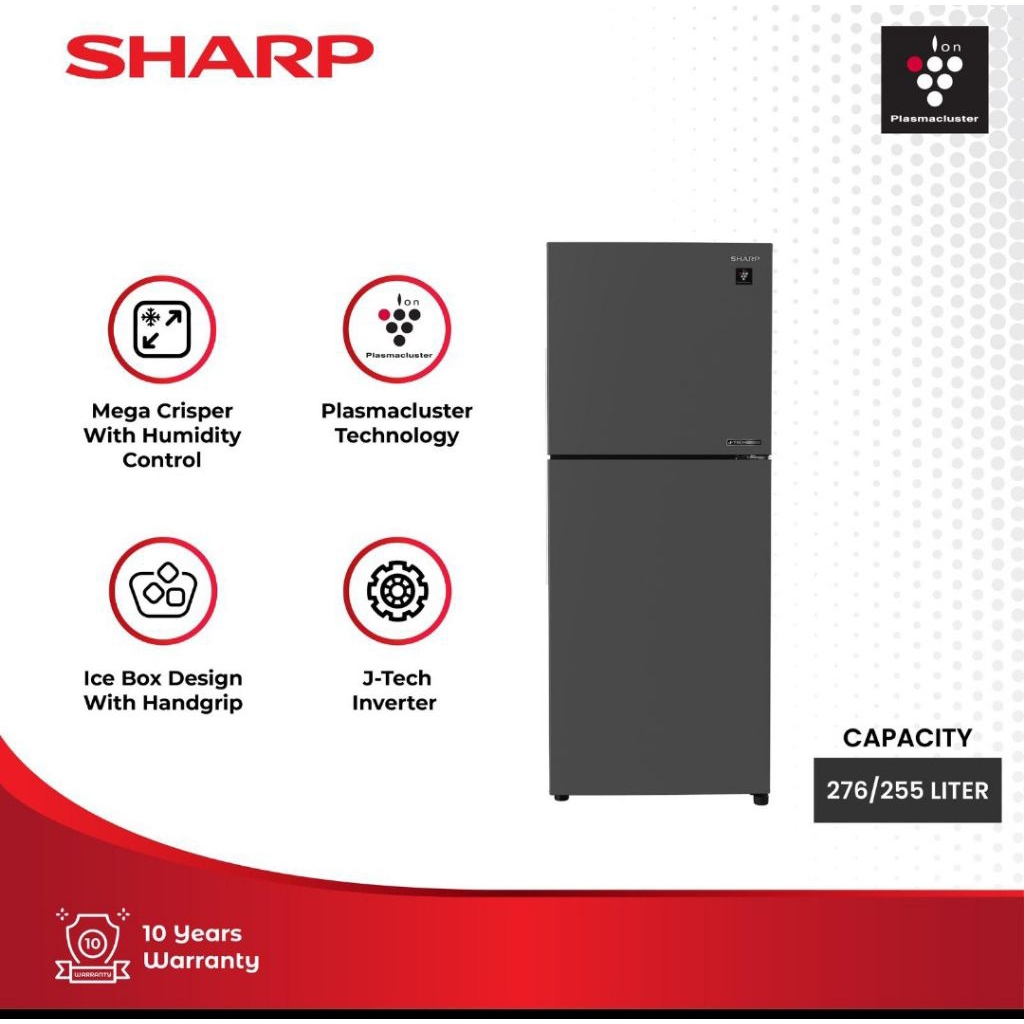 Kulkas Sharp J tech inverter plasma claster SJ 356SI DS