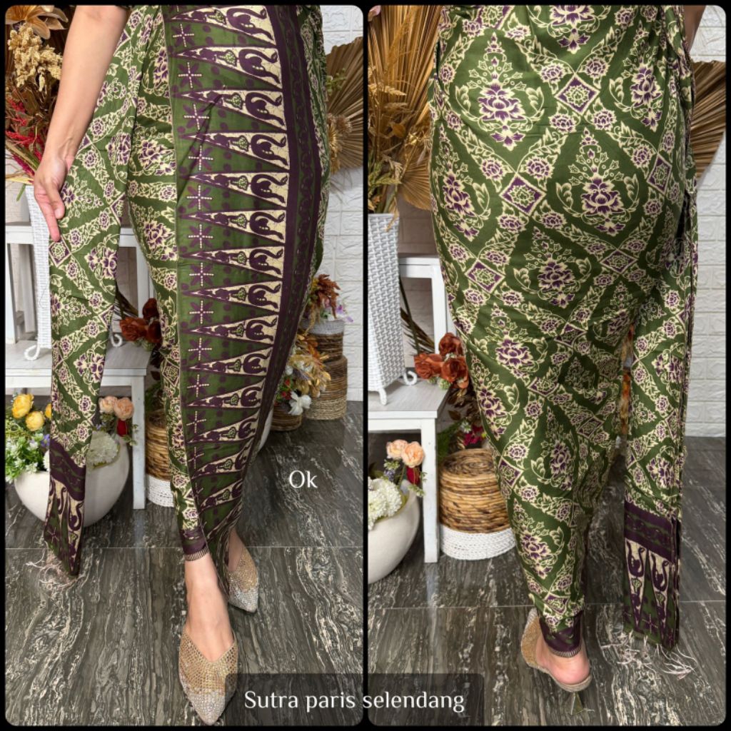 Kamen lembaran Sutra Paris Selendang (sutra Paris wajik)