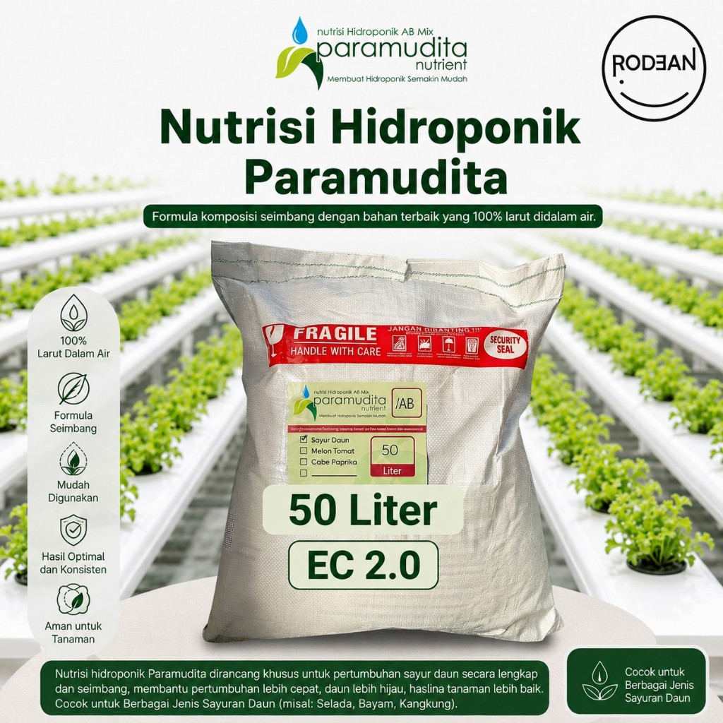 Nutrisi Hidroponik AB Mix Sayur Daun 50 LITER Paramudita Nutrient