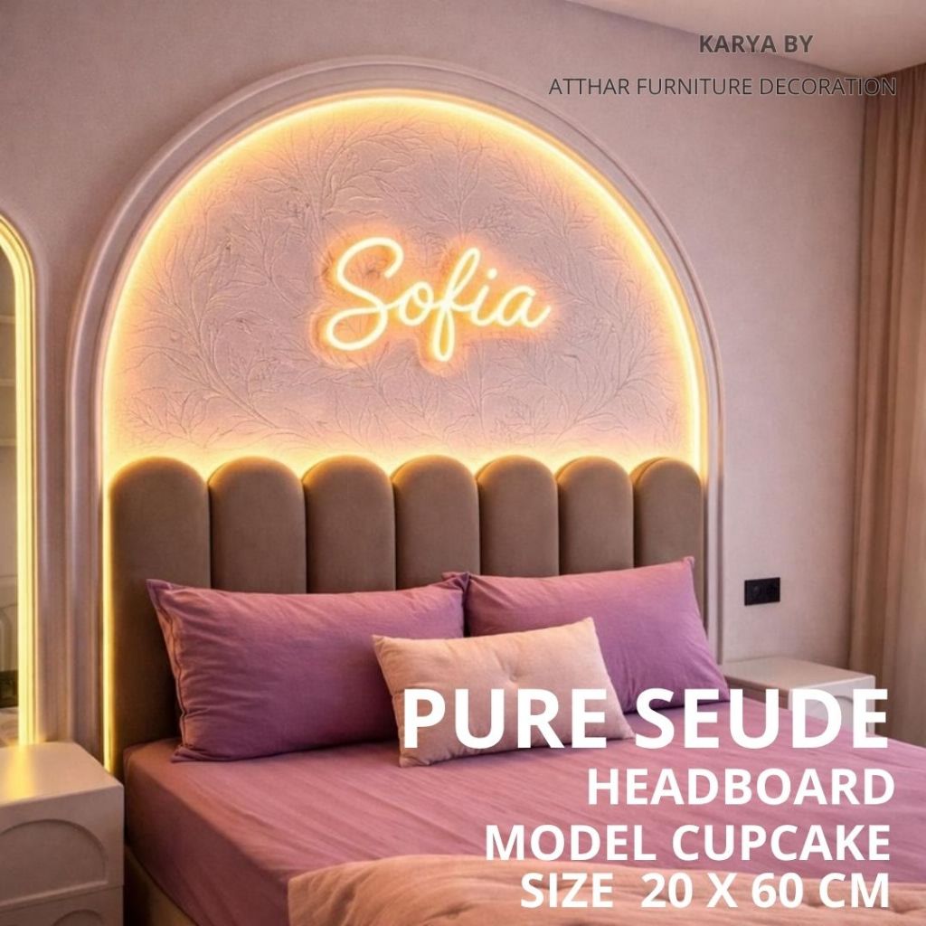 Headboard Cupcake Pure Bludru | Wallpanel Dinding Sticker