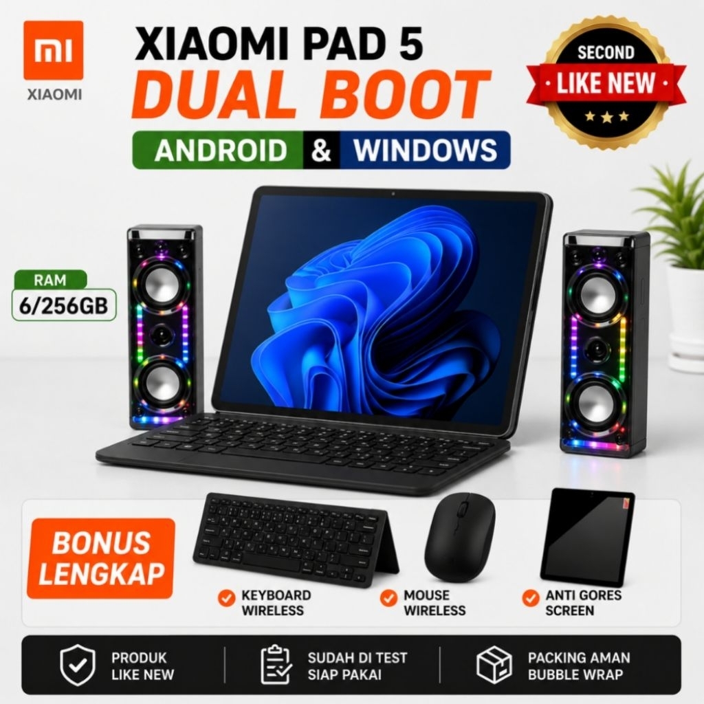 Xiaomi Pad 5 6 256 Dual Boot Windows Android Bonus Keyboard Wireless Tablet Premium