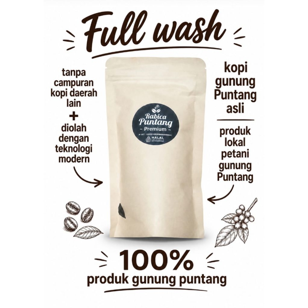 full wash kopi asli gunung Puntang