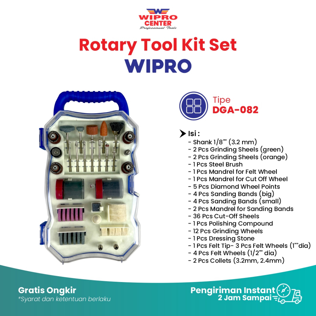 WIPRO Rotary Tool Kit Set 82 Pcs DGA-082