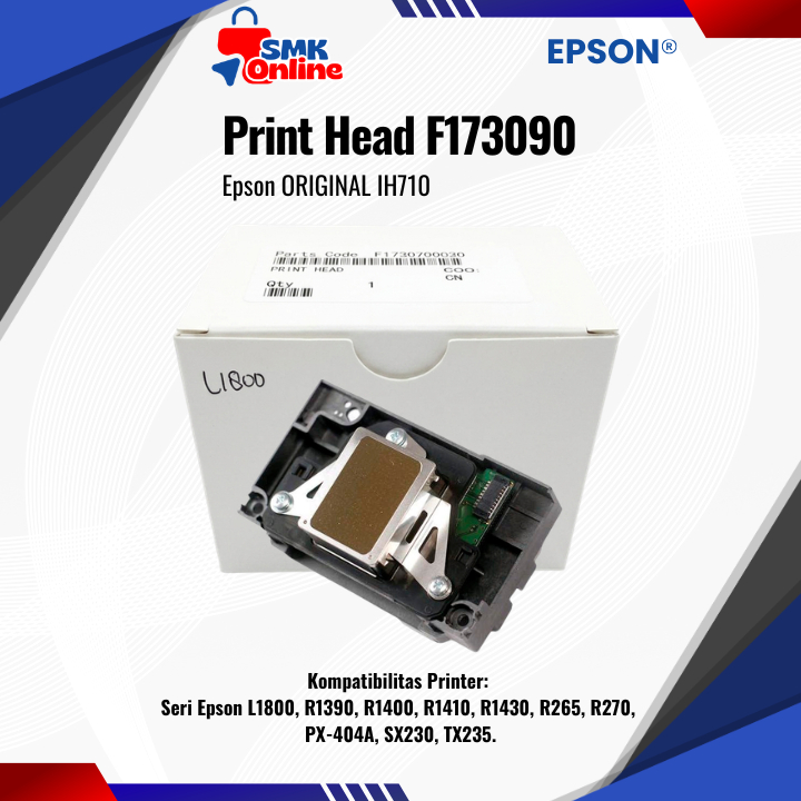 Printhead Printer Epson Original L1800 R1390 R1400 R1410 R1430 R265 R270 PX-404A SX230 TX235 (F17309