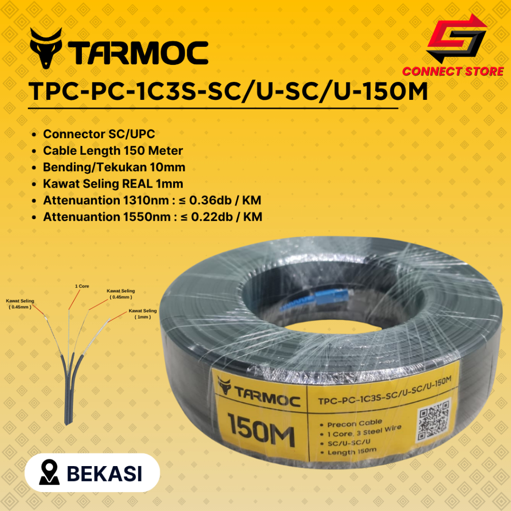 Kabel FO Preconnectorized 150 Meter | Precon FO 150 Mtr Dropcore