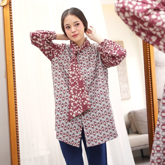 Ederra Piper Top / Atasan Wanita / Printed Shirt / Kemeja Motif