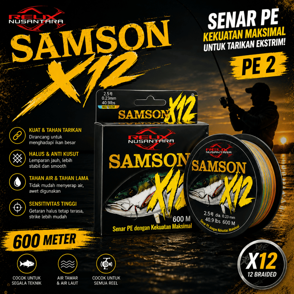 SENAR PE PANCING RELIX NUSANTARA SAMSON X12 600METER